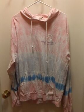 Simply Southern Pink, Blue & White Tie-Dye Hoodie